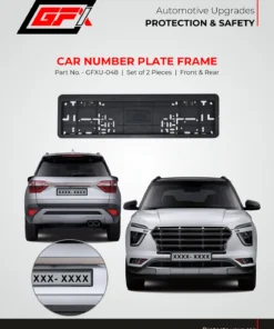 Genuine GFX Universal Car Number Plate Frame Set | Premium HSRP Protective Cover (Front & Rear, Set of 2)